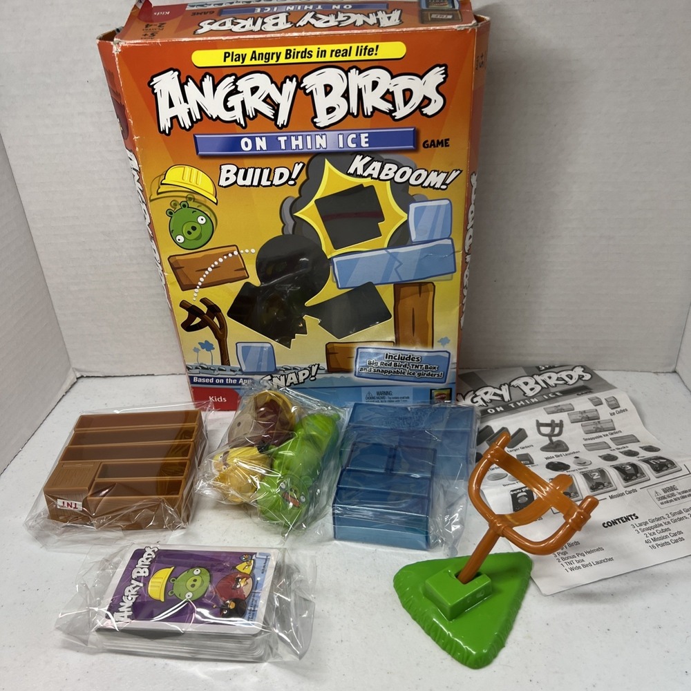 Angry Birds On Thin Ice Board Game Mattel 2011 Incomplete Missing One Ice Block